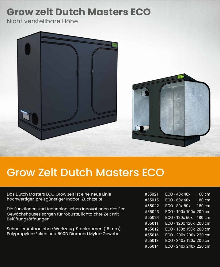 Dutch Masters ECO Grow Zelt