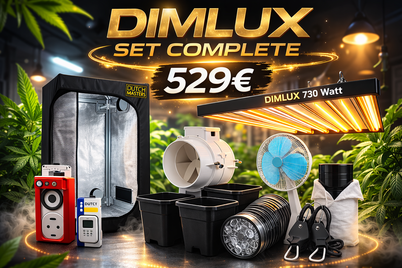 Dimlux LED Set complete 730 Watt 2,7umoil