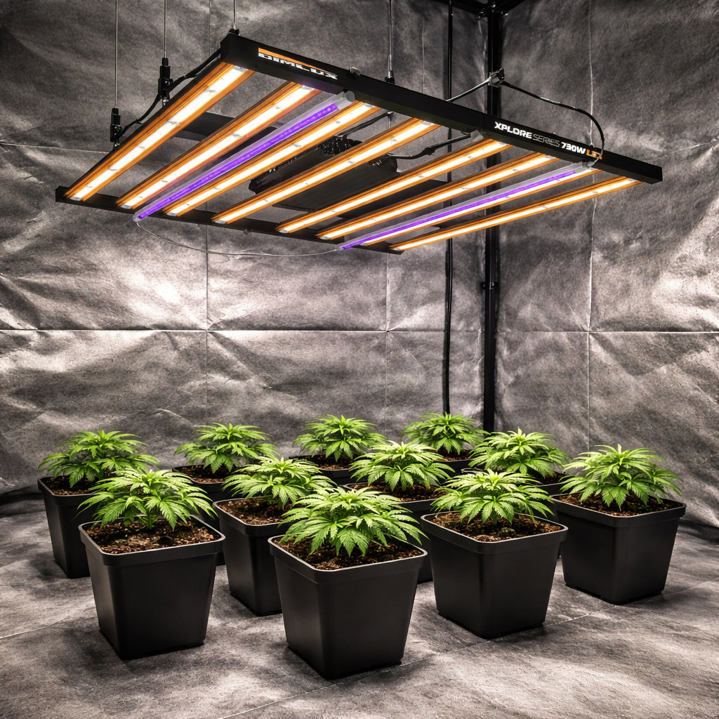 Grow-Setup mit LED-Beleuchtung