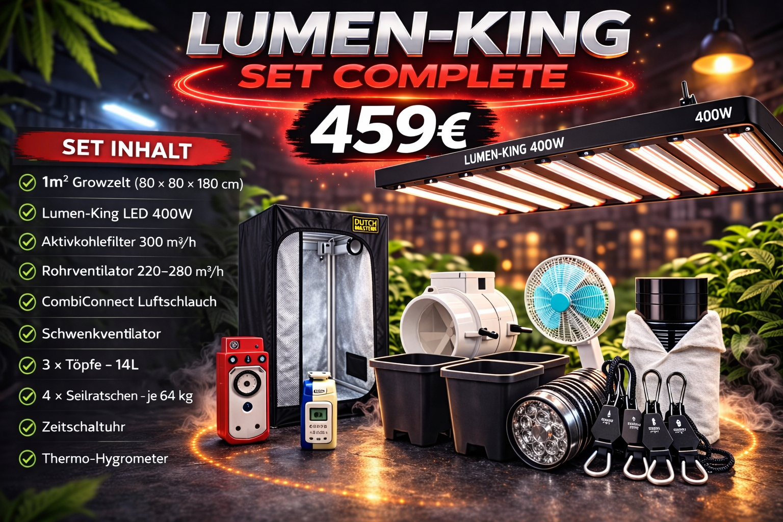 Lumen-King LED Llambë 400W ECO • 2,7 µmol/J