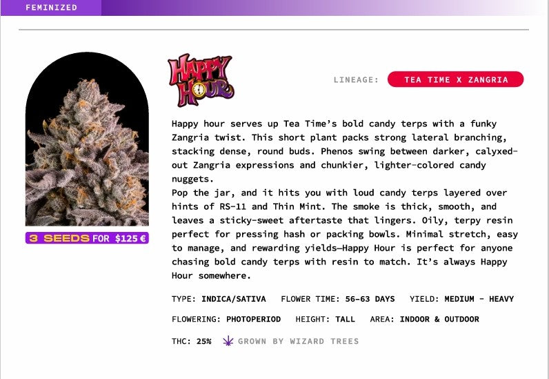 Happy Hour 🏆 Feminized 3Seeds