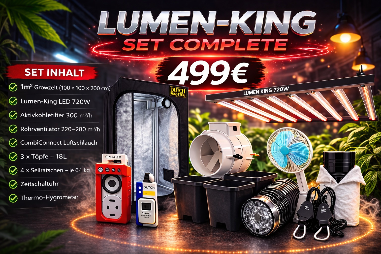 LUMEN-KING Dritë LED rritëse 720W Komplet Satre rritëse