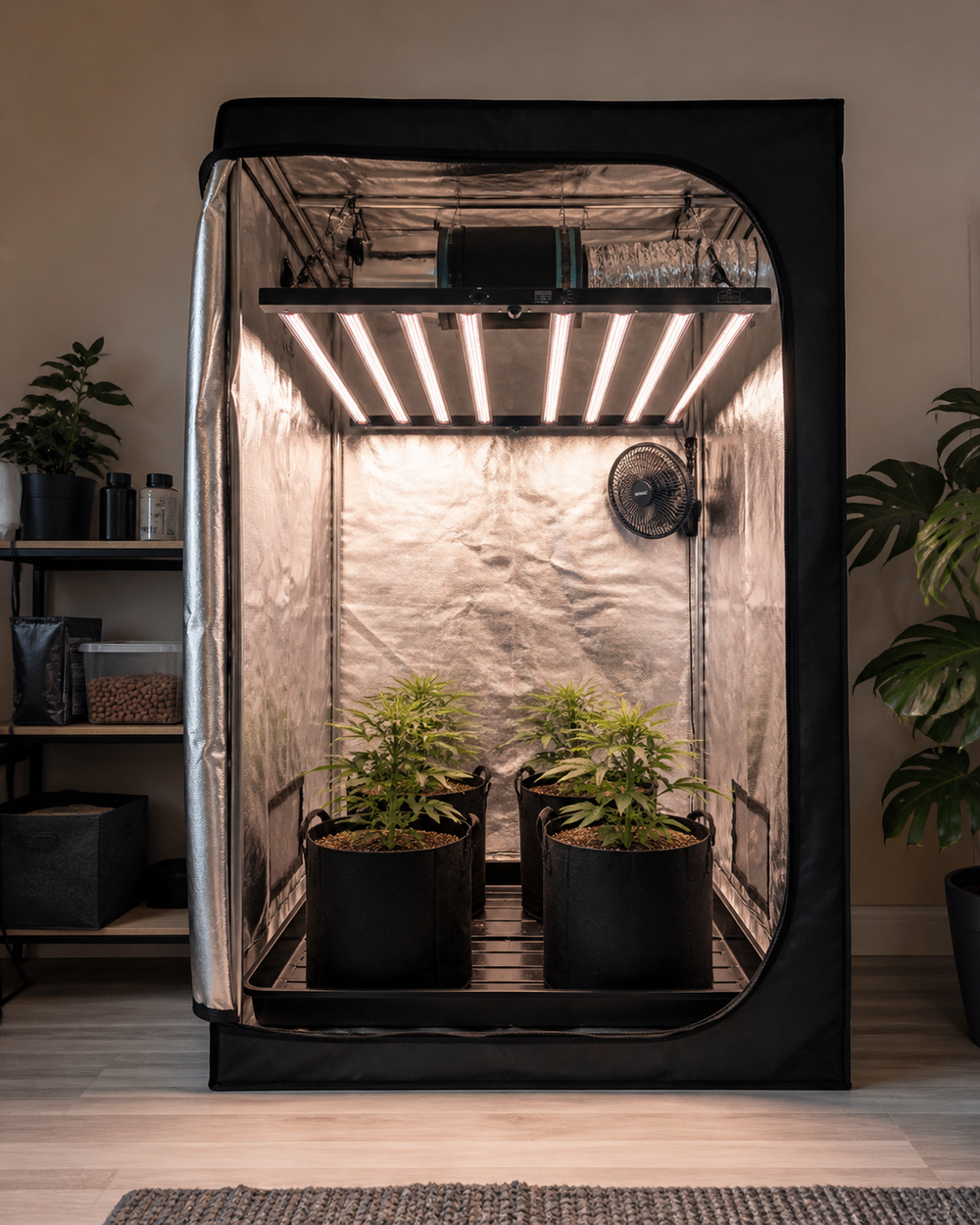 LED-Beleuchtung in kompaktem Indoor Setup
